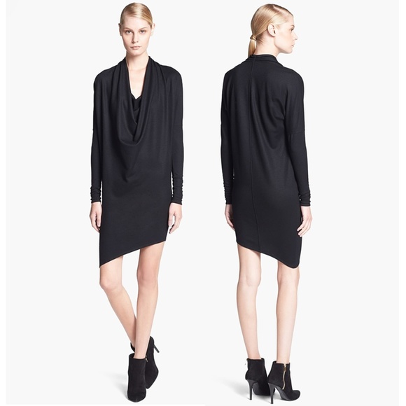 Cowl Drape Neck Wool Dress | Helmut Lang - Picture 5 of 8